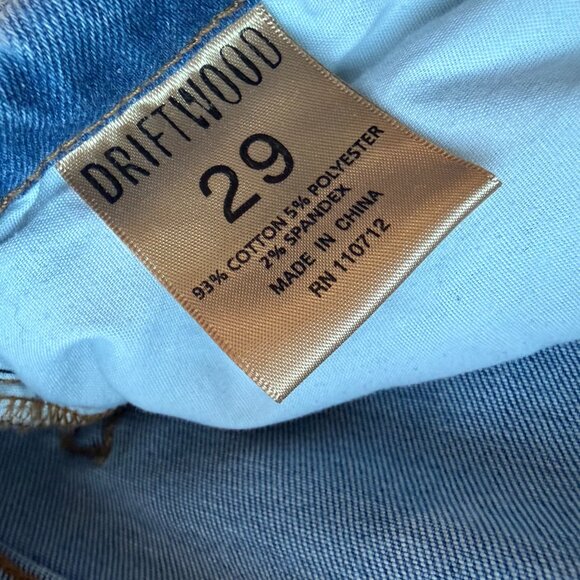 Driftwood Jackie Floral Embroidered Mid-rise Skinny Jeans Blue Denim Size 29 - Picture 9 of 11